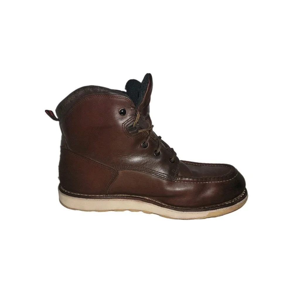 Red Wing Traction Tred 405 Waterproof Soft Toe Leather Boots Men's Sz 12 D Brown